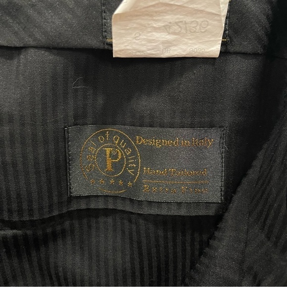 Portofilo Extra Fine Black Dress Pants Trouser Designed In Italy  Super 160’s - Picture 3 of 10